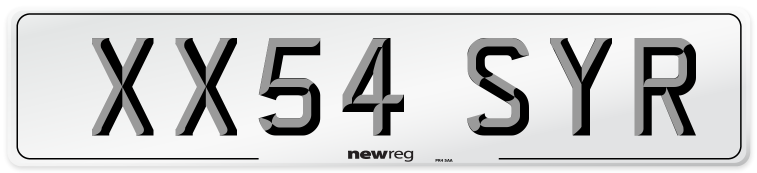 XX54 SYR Number Plate from New Reg